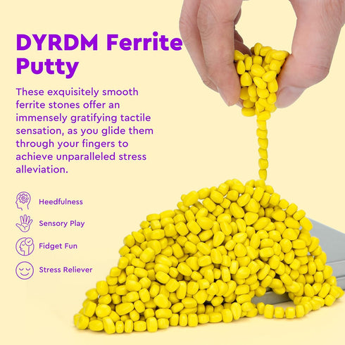 500+ Original Ferrite Putty Yellow, Sensory Stones, Adult Fidget Stress Relief Desk & Office Item, Ferrite Stones