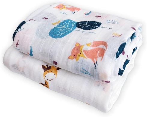NOOVIA 2-Pack Muslin Swaddle Blankets, Baby Swaddles for Girls and Boys, Newborn Receiving