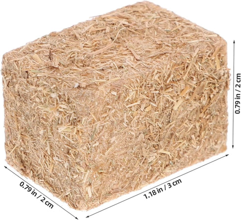 16pcs 1.18X0.79X0.79in LOGOFUN Mini Hay Bales Miniature Hayrick Mini Haystack Decoration Miniature Hay Blocks