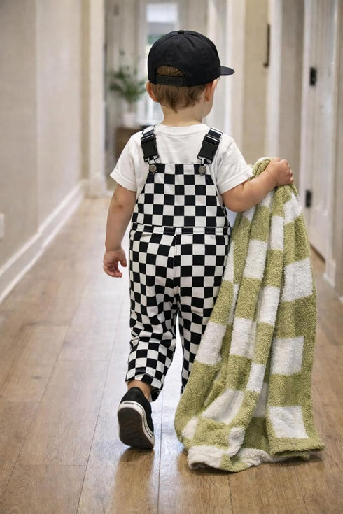 28"x40" L+L USA Checkered Baby Blanket - DreamSoft Knit Throw for Crib, Stroller or Car Seat - Soft Blanket/Newborn