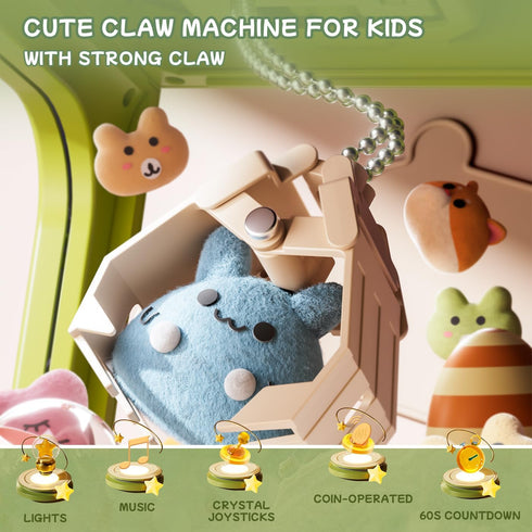 Dinosaur Claw Machine for Kids, Mini Arcade Candy Vending Machine, Party Toys Gifts for Boys and Girls