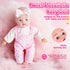 12" Set, 1-3 AuntyFey Baby Doll Baby Doll Bassinet with Accessory for Girl Toddlers with Bottle, Teddy Bear, Pillow