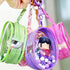 Clear Doll Display Case Keychain for Mystery Box Mini Figures, PVC Doll Bag Keychain Charms with Pompom Ball