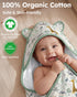 100% 32x32Inch, Yoofoss Hooded Baby Towels for Newborn Organic Cotton Baby Bath Towel with Hood for Babies, Infant