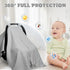 Muslin Car Seat Cover for Babies, Baby Carseat Cover for Boys Girls, Breathable Infant Car Seat Canopy, Multiuse Baby