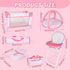 deAO Baby Doll Play Set, 6 Pcs Accessories for 12-14’’ Baby Doll with Crib, High Chair, Play Mat
