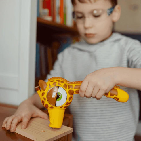 Famm Hammer 5 Handy Real Metal Yellow Giraffe for Kids, Patented Safety Mouth Sleeve and Nail Remover, STEM DIY Tool