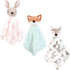 Hudson Baby Unisex Baby Animal Face Security Blanket, Enchanted Forest 3-Pack, One