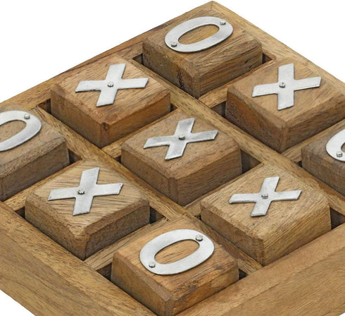 Handcrafted Gifts XO Blocks Tic Tac Toe Game - Wooden Family Board Games for All Occasions