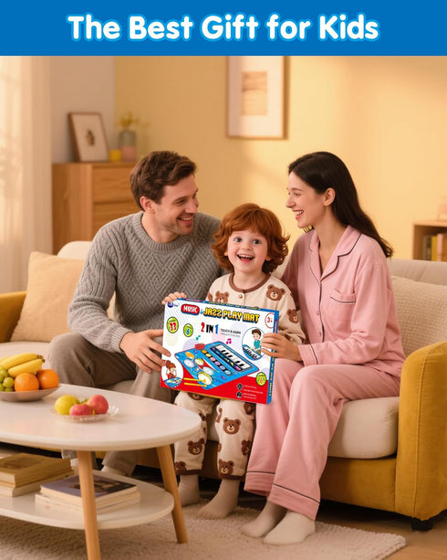 1 12-18 1-2 DQMOON Toys for Year Old Boy Gifts, Baby Musical Mat with Piano & Drum, Adjustable Volume, Months Toddler