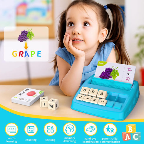 3-8, 4 5 6 7 Educational Toys Learning Games for Kids Matching Letter Spelling Early Math Game for Preschool