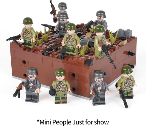 WW2 Battlefield Ground Military Building Block Set - 143PCS Fun for Kids and History Buffs