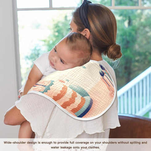 YETTASBIN Birthday Cake Ballon Muslin Baby Burp Cloth, Super Soft Absorbent Cotton Burp Rag Baby Bibs Feeding Cloth
