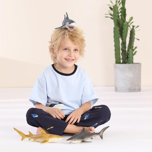 Gemini&Genius Sea Animal Great White Shark Action Figure - Megalodon Shark Model Toy, Soft Rubber Realistic Ocean Shark
