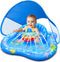 iGeeKid Baby Play Mat with Sprinkler, Inflatable Baby Pool Float with Canopy