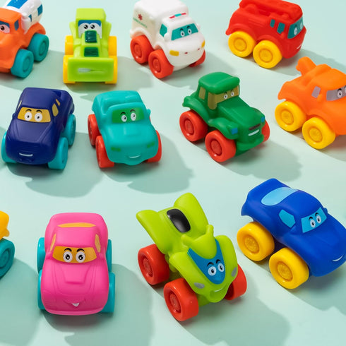 Set, Summer JOYIN Cartoon Cars, Soft Rubber Toy Car Mini Vehicles, Bath Toy Car for Toddlers, Christmas Great Gift