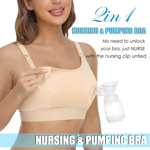 Hands Free Pumping Bra Hands-Free Breast Pump Bra Nursing Bras for Pumping Adjustable Breast-Pumps Holding and Nursing