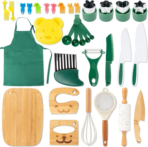20 PCS Kids Safe Knife Set for Real Cooking, Montessori Kitchen Tools