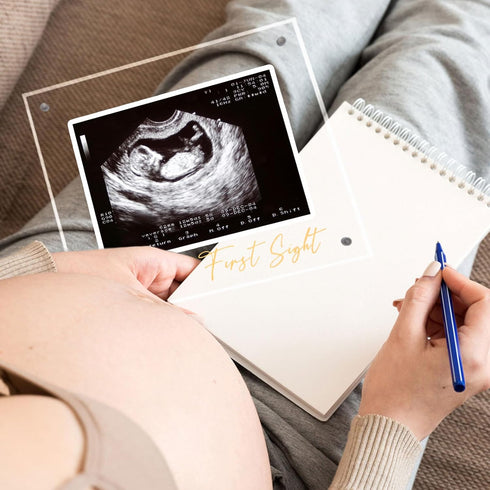 DEYIXUN Acrylic Ultrasound Picture Frame, Bright Photo Frame, Sonogram Love at First Sight Baby Keepsake Baby