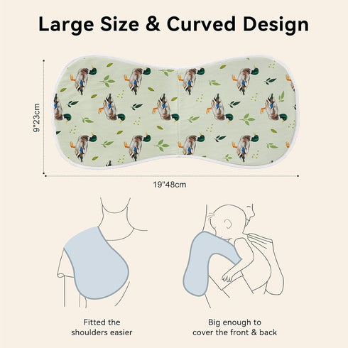 Besaomeom 4 Pack 19 9 Inches Mallard Duck Baby Burp Cloths for Boy Girl, Duck Hunting Muslin Burp Cloths Soft Absorbent