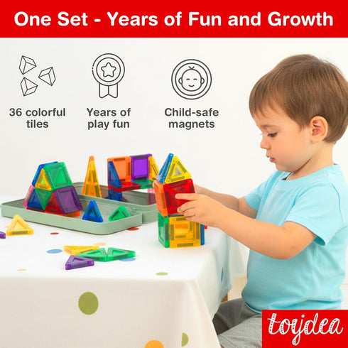 36 Set, 3-8, Easter Magnetic Tiles for Kids, PCS Mini Building Blocks, STEM Construction Travel Toys for Toddlers Age