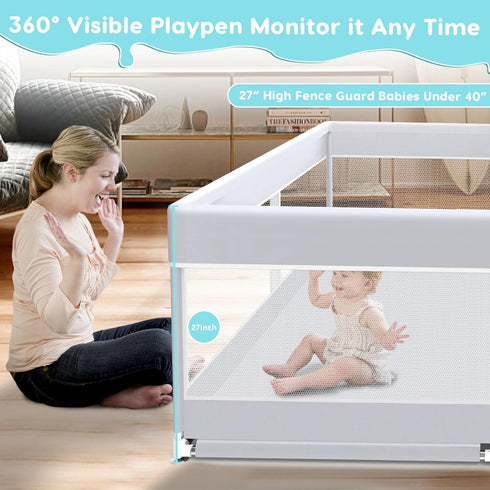 50x50 Inch Fshibila Baby Playpen, Baby Playard for Babies and Toddlers, Play Pens for Indoor & Outdoor, Sturdy Safety