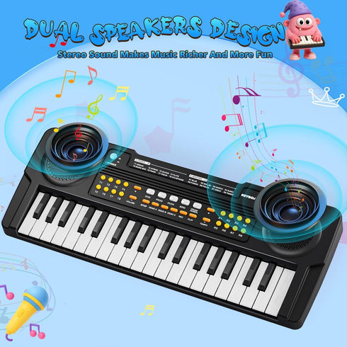 MusicForset 37 3 4 5 6 Upgraded Kids Piano Keyboard Keys Toddler Keyboard with Microphone Learning Instrument Musical
