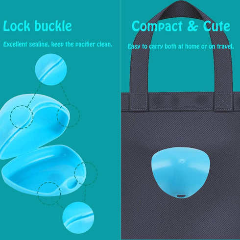 Accmor 3 Pack Pacifier Case, Pacifier Holder Case, Pacifier Container for Travel, BPA Free, Blue