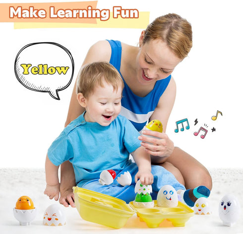 Learning Toys for 1 2 3 Year Old Girl Boy,Educational Montessori Shape Sorter Toys for Toddlers 1-3 Year Old, Matching Eggs Baby Toys 12-18 Months,One First Birthday Gifts Age 1-2