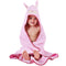 MICHLEY Animal Face Hooded Baby Towel Cotton Bathrobe for Boys Girls Light Pink 0-6 Year