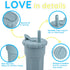 Silicone Parent-child Straw Cup, BPA Free, Heat Resistant, Silicone Straw Baby Cups Set for Big Kids Toddlers (Ether)