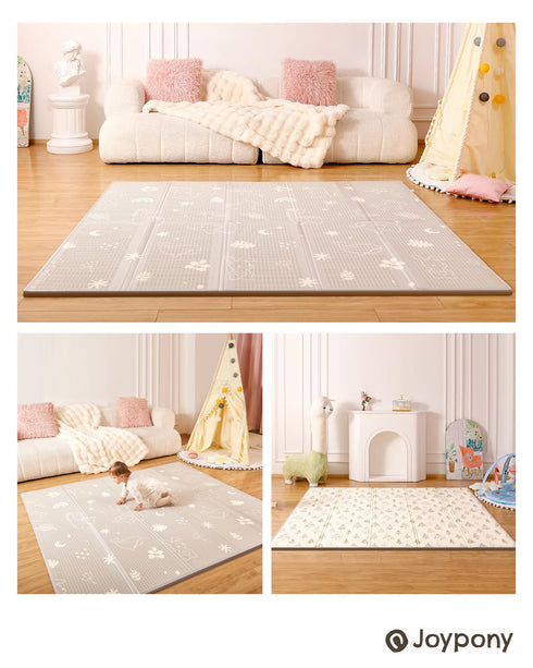 71x59 Inch Tummy Joypony Baby Play Mat, Foldable Play Mats for Babies and Toddlers, Waterproof & Anti-Slip Portable