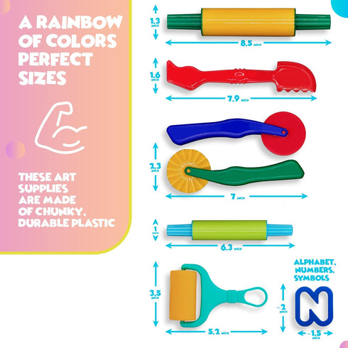 Clay and Play Dough Tools Six Piece Set, Ages 3 & Up DIMROM (47pcs)