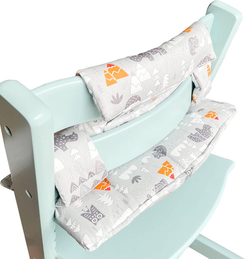 ZARPMA Highchair Cushion Compatible with Stokke Tripp Trapp Chiar High Chair Insert Cotton Fabric Cover Filled