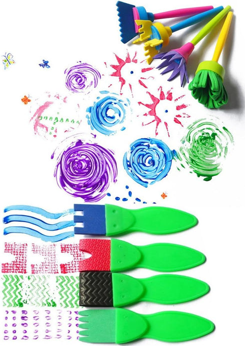 Art & Craft Painting Drawing Tools Mini Flower Sponge Brush Set Fun Kits Early DIY Learning by IELEK