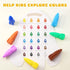 24 JUPITEARTH Colors Crayons for Toddlers, Non-Toxic Washable Rocket Crayons, Easy-to-Hold Coloring Gifts & Mess-Free