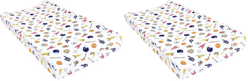 Hudson Baby Unisex Baby Changing Pad Cover, Sports Fan, One Size (Pack