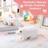 4 Pcs Stuffed Rat Plush Toys, Realistic 7 Inch Soft Cuddly Mouse Plushies for Birthday Party Favor (White)