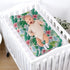 Lovely Tropical Hibiscus Diaper Changing Pad Cover, Retro Floral Changing Table Sheets for Girls Boys, Green