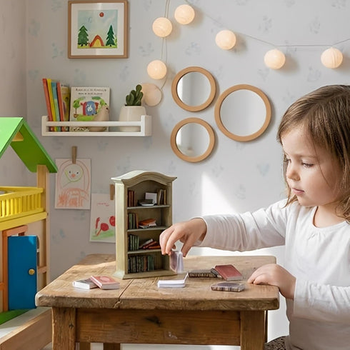 36 1:12 1 Bookcase,4 Pcs Scale Miniatures Dollhouse Books and Wooden Floors Furniture Display Bookshelf Cabinet Mini