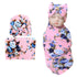 DRESHOW BQUBO Newborn Floral Receiving Blanket with Headbands or Hats, Toddler Warm Shower Gift
