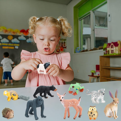 ONEST 22 Pieces Forest Animal Figures Playset - Realistic Hand Painted Wild and Jungle Animals for Kids