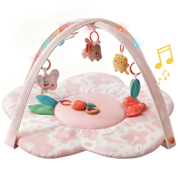 Baby Play Gym & Activity Mat with Light-up Musical Arch, Washable Tummy