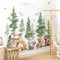 wondever Mountain Tree Wall Stickers Large Pine Tree Forest Animal Bear Fox