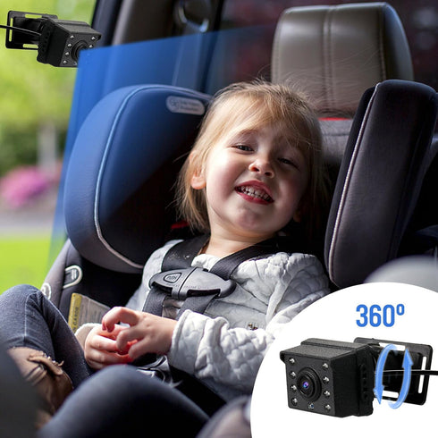 Xixian 4.3 Inch 1080P 8 Baby Car Camera Monitor Night Vision Wide View Angle USB Plug for Newborn Safety (Rear Facing