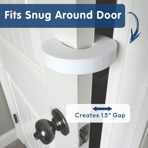 Wittle Baby Proofing Door Stopper, 4pk, Soft EVA Foam Finger Pinch Guard, Prevents Injuries, White