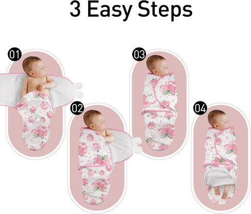3-Pack 0-3 3 Pack Set, GLLQUEN BABY Baby Swaddle Sleep Sacks with Zipper - Newborn Swaddling Sack, Baby Swaddles Sleep