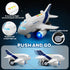 1:200 3 4 5 6 7 8 Airplane Toys for Toddlers Friction Powered Toy Plane with Flashing Lights and Sounds for Kids Boys