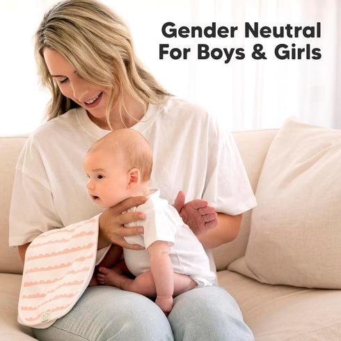 Organic Burp Cloths for Baby Boys and Girls, 5-Pack Super Absorbent Burping Cloths, Soft Plush Newborn Towels