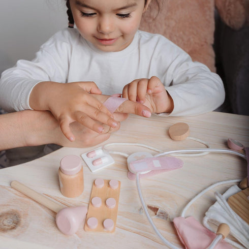 Set 3-5 Wooden Doctor Play for Toddlers - A Complete Durable Pretend Play Medical Kit for Kids with Realistic